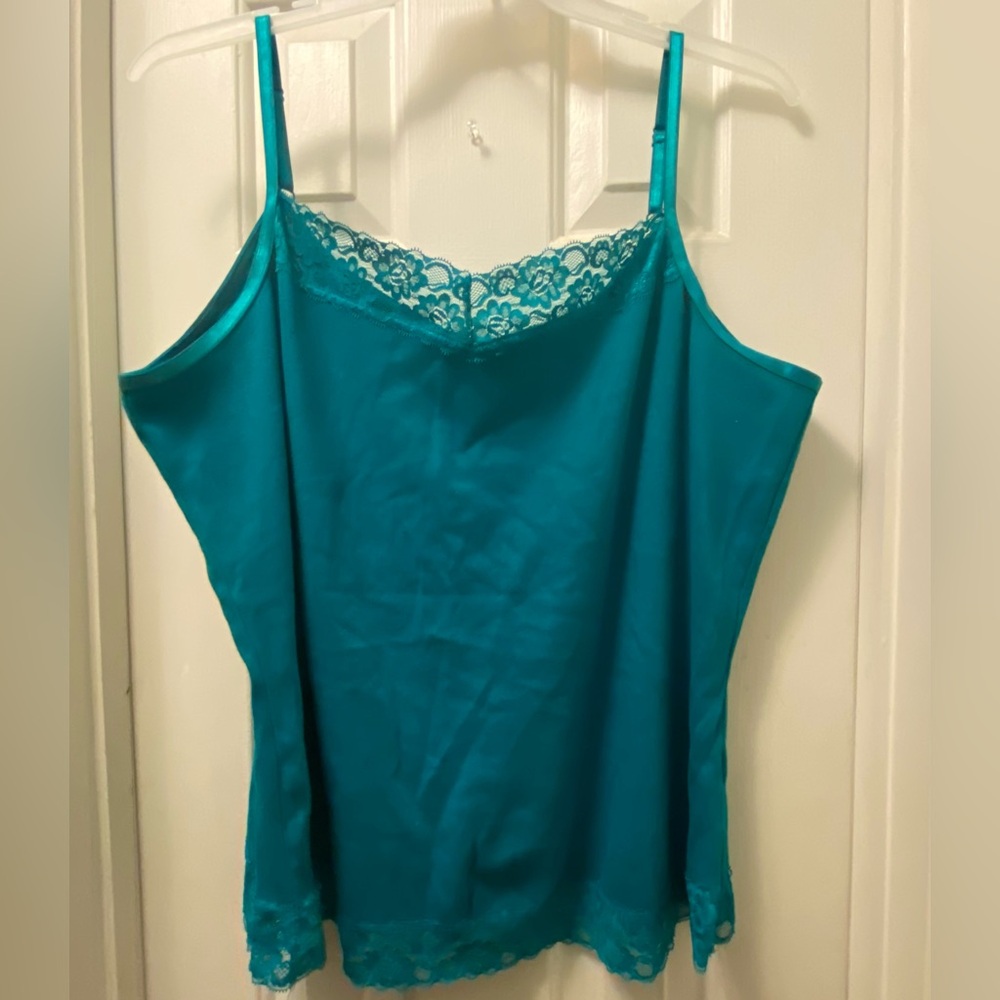 Teal CJ Banks lace bottom Cami